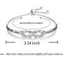 925 Sterling Silver Knot Inspirational Bracelet Engraved''Always My Sister, Forever My Friend'' Adjustable Sisters Bracelets Friendship Jewelry for Women