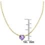 Ice Gems Yellow Gold Flashed Sterling Silver Small Dainty Cubic Zirconia Heart Choker Necklace