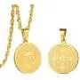 PROSTEEL Stainless Steel Saint Benedict Medal Necklace, Protection Jewelry for Men Women, 18K Real Gold Plated, 22inch-24inch Adjustable, Come Gift Box