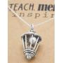 Quan Jewelry Teacher Gifts Street Lamp Necklace with Teach Mentor Inspire Greeting Card, Handmade Jewelry for Women - 100% Handmade