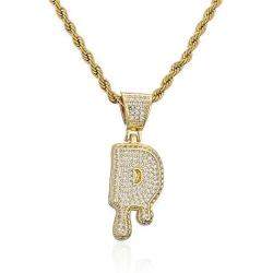 cmoonry Original Design Irregular Initial Necklace 24'' Gold Twist Chain 26 Letters Pendant Necklace for Men Women Hip Hop Jewelry Party Gift