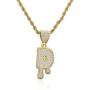 cmoonry Original Design Irregular Initial Necklace 24'' Gold Twist Chain 26 Letters Pendant Necklace for Men Women Hip Hop Jewelry Party Gift