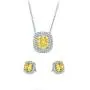 Monthers Day Gifts Diamond Jewelry for Women Sterling Silver Jewelry Set Princess Cut Necklace and Stud Earrings with Yellow CZ Stones Wedding Jewelry Gifts for Mom/Wife/Sister/Friend Monthers Day Gifts Diamond Jewelry for Women Sterling Silver Jewelry Set Princess Cut Necklace and Stud Earrings with Yellow CZ Stones Wedding Jewelry Gifts for Mom/Wife/Sister/Friend