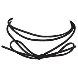LUX ACCESSORIES Plain Black Suede Cord Wrap Choker Necklace