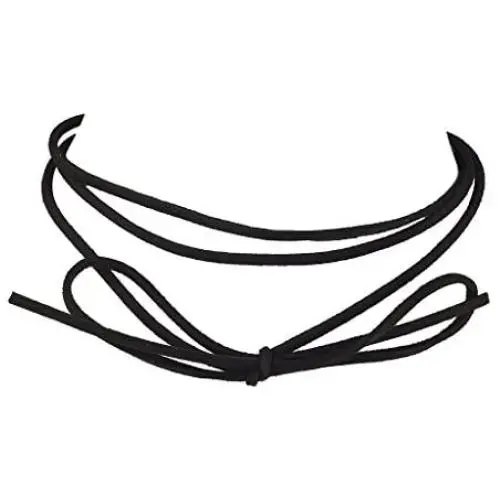 LUX ACCESSORIES Plain Black Suede Cord Wrap Choker Necklace LUX ACCESSORIES Plain Black Suede Cord Wrap Choker Necklace