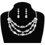 Udalyn Rhinestone Bridal Jewelry Set for Women Crystal Necklace and Dangle Earrings Jewelry Set Gifts fit with Wedding Dress