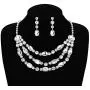 Udalyn Rhinestone Bridal Jewelry Set for Women Crystal Necklace and Dangle Earrings Jewelry Set Gifts fit with Wedding Dress