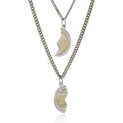 Sterling Silver Mizpah Medal Necklace with Stainless Steel Chains, 20'' and 24''