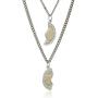 Sterling Silver Mizpah Medal Necklace with Stainless Steel Chains, 20'' and 24''