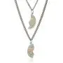 Sterling Silver Mizpah Medal Necklace with Stainless Steel Chains, 20'' and 24''
