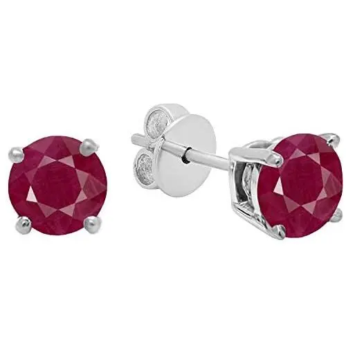 Dazzlingrock Collection 14K 5 MM Each Round Ladies Solitaire Stud Earrings, White Gold Dazzlingrock Collection 14K 5 MM Each Round Ladies Solitaire Stud Earrings, White Gold