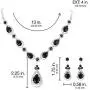 SP Sophia Collection Womens Elegant Crystal Teardrop Fashion Statement Necklace and Stud Post Dangle Earring Set