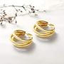 EASYSO 14K Gold Plated Hoop Earrings, Lightweight Chunky Open Hoops Hypoallergenic Earrings for Women Sensitive Ears, Silver Post Split Huggie Earrings for Teen Girls Valentines Day