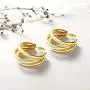 EASYSO 14K Gold Plated Hoop Earrings, Lightweight Chunky Open Hoops Hypoallergenic Earrings for Women Sensitive Ears, Silver Post Split Huggie Earrings for Teen Girls Valentines Day