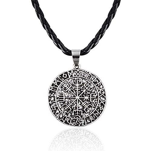 WUSUANED Vintage Viking Amulet Compass Pendant Necklace Gift for Pirate Traveler
