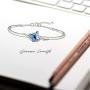 GEORGE · SMITH Infinity Love Blue Butterfly Crystal Bangle Bracelet for Women Silver Tone Adjustable Charms Bracelet Girlfriend Birthday Valentines Day Jewelry Gifts