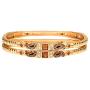 Efulgenz Indian Bollywood Antique Traditional 14 K Gold Plated Kundan Rhinestone Wedding Bridal Bracelet Bangle Set Jewelry