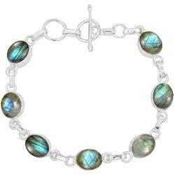 Labradorite Bracelet For Women Mom Wife 925 Silver Overlay Handmade Vintage Style Jewelry