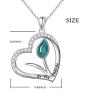Ladytree S925 Sterling Silver Vegan Necklace Cubic Zirconia Green Symbol Necklace for Vegetarian Women,18 inches