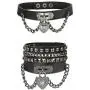 Finrezio Unisex Punk Rock Leather Bracelet and Heart Choker Collar Necklace Set for Women Men 3PCS Finrezio Unisex Punk Rock Leather Bracelet and Heart Choker Collar Necklace Set for Women Men 3PCS