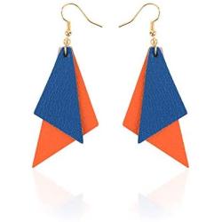Jagucho Genuine Leather Earrings Drop Dangle for Women Teen Girls, Gifts for Women