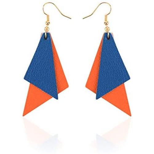 Jagucho Genuine Leather Earrings Drop Dangle for Women Teen Girls, Gifts for Women