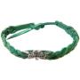Valentines Day Gift Shamrock Friendship Bracelet Braided Faux Leather Green