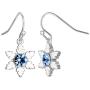 Disney Frozen 2 Fine Silver Plated Blue Crystal Snowflake Dangle Earrings