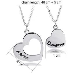 KUIYAI Mother Daughter Necklace Set of 2 Matching Heart Mom and Me Jewelry