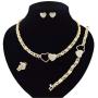 Giffor XOXO Jewelry Sets for Women Necklaces Choker with Earrings 14K Gold Plated Bracelets Rings Gifts Jewelries Suit