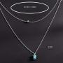 Gortin Choker Layer Necklace Boho Turquoise Pendant Necklaces Beads Chain Jewelry for Women and Girls (Silver)