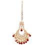 Aheli Faux Kundan Studded Wedding Party Jhumka Jhumki Earrings Maang Tikka Indian Bollywood Fashion Jewelry Set for Women