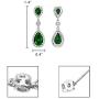 EleQueen 925 Sterling Silver Full Prong Cubic Zirconia Birthstone Teardrop Bridal Dangle Earrings