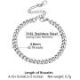 PROSTEEL Stainless Steel Bracelet for Men Women, Cuban Link Chain/Flat Box Chain, Black/18K Gold Plated, W:4.8mm/6mm/10mm/14mm, L:19cm to 22cm, Come Gift Box