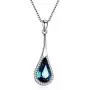 AOBOCO Sterling Silver Teardrop/Water Drop Necklace Embellished with Crystals from Austria, Fine Anniversary Birthday Jewelry Gifts for Women Wife Girlfriend Daughter Mom Grandma Aunt
