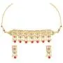 Efulgenz Indian Bollywood Traditional 14 K Gold Plated Pearl Crystal Bridal Wedding Choker Necklace Earrings Jewelry Set Efulgenz Indian Bollywood Traditional 14 K Gold Plated Pearl Crystal Bridal Wedding Choker Necklace Earrings Jewelry Set