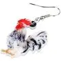 NEWEI Acrylic Floral Cute Rooster Chicken Earrings Dangle Drop Fashion Farm Animal Jewelry for Girls Women Ladies Gift