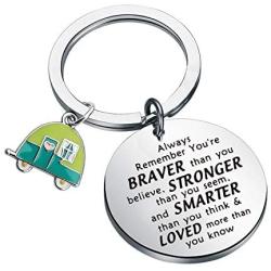 WSNANG Camping Gifts Happy Camper RV Keychain Trailer Vacation Traveler Jewelry Gifts for Camper Lover