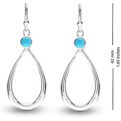 LeCalla Flaunt Sterling Sliver Jewelry Teardrop Earrings for Teens and Women (Gemstone Birthstone Round 4MM)