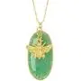 Green Aventurine With Bee Charm Healing Wholesale Gemstone Jewelry Pendant Necklace