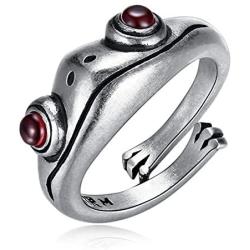 Stainless Steel Frog Ring for Women Teen Girls Boys Adjustable Frog Open Ring Cute Animal Rings Birthday Gift for Little Girl Boys