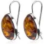 Amber Sterling Silver Oval Large Earrings Amber Sterling Silver Oval Large Earrings