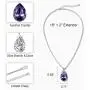 YALONG Birthstone Necklace for Women Austrian Crystal Teardrop Pendant Olive Leaf Dove 14K White Gold Plated Dainty Silver Chain Choker Jewelry Gift Girl