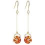 Neoglory Jewelry Made with Swarovski Element Yellow Crystal Long Fish Hook Drop Earrings for Woman