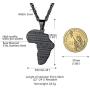 PROSTEEL Stainless Steel Africa Map Necklace for Men Women, 18K Gold/Rose Gold/Black Plated, Customize Available, 22''-24'' Adjustable, Come Gift Box