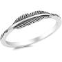 COYOTE Oxidized Leaf Fashion Feather Ring New .925 Sterling Silver Band Size - 5-10