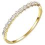 Lavencious Hinged Bangle Bracelet 4mm CZ Single Row Prong Rhodium Plated 7''