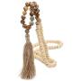 BALIBALI 8MM Semi-Precious Gem Stones Wood Mala Bead Necklace Multicolor Tassel Charms Chain Necklace Handmade Beaded Pendant Necklace for Women Men