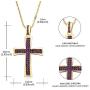 OUCHUANG 14K Gold Plated Cross Inlay Pendant Necklace for Women | Cross Pendant | Fashion Jewelry Gifts