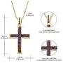OUCHUANG 14K Gold Plated Cross Inlay Pendant Necklace for Women | Cross Pendant | Fashion Jewelry Gifts